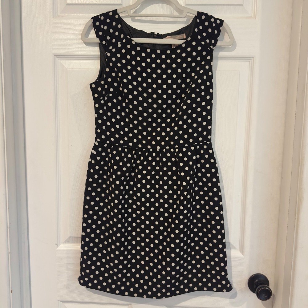 Forever 21 Contemporary Black White Polka Dot Sleeveless Mini Dress Small